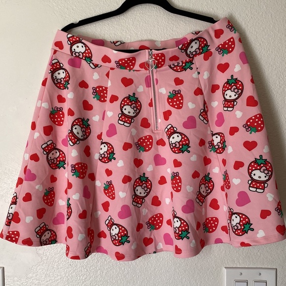 Hello Kitty Skirts Hello Kitty Strawberry Pink Heart Skirt Plus